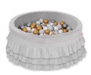 Ball-pit with frills with balls 200pcs - gray
